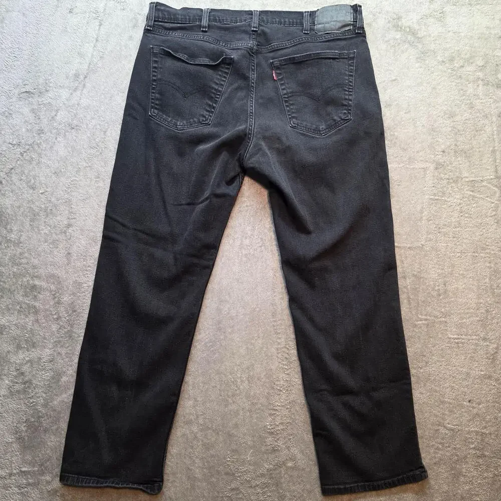 Levi's Jeans Mens 38x30 Black Charcoal Wash Regular Fit Straight Leg Denim